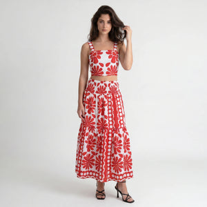 Floral Crop Top Skirt Set WHD0605007-250451