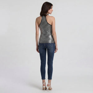 Metallic Grid Halter Top WHD0605008-230428