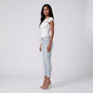 Lace Panel Fitted Bodysuit WHD0605009-250315