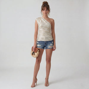 Sequin One-Shoulder Top WHD0605010-250379