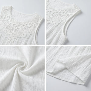 Lace Yoke Sleeveless Top WHD0605011-240352