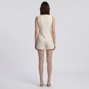 Tie Front Vest Skort Set WHD0605014-F1029