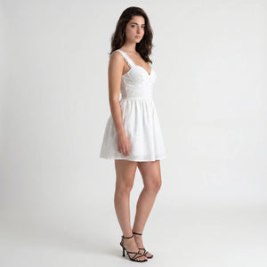 White Eyelet Mini Dress WHD0605015-250489
