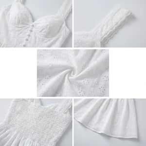 White Eyelet Mini Dress WHD0605015-250489