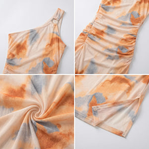 Asymmetric Printed Maxi Dress WHD0605016-2503119