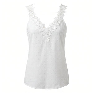 Floral Lace Trim Cami Top WHD0605020-2363