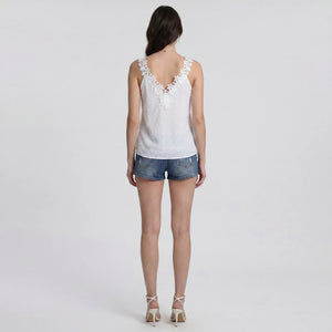Floral Lace Trim Cami Top WHD0605020-2363