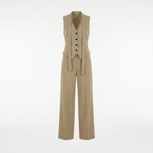 Khaki Vest Wide Leg Set WHD0605029-S-2604111