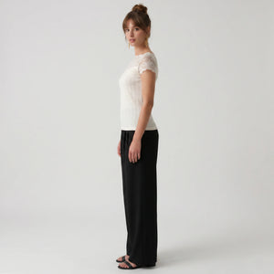 Lace Yoke Knit Top WHD0605034-S-260479