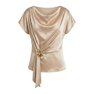 Satin Wrap Sleeveless Top WHD0605036-S-2604148