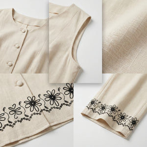 Embroidered Hem Pant Set WHD0605038-S-260472