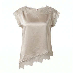 Lace Trim Satin Sleeveless Blouse WHD0605049-S-260417