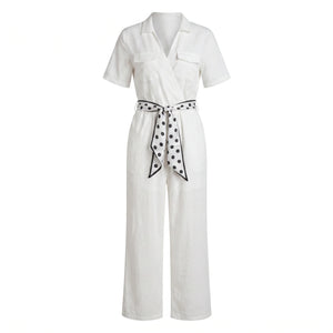 Belted Wide Leg Jumpsuit WHD0605054-S-251287