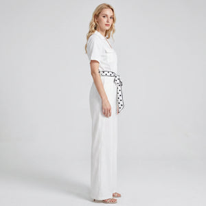 Belted Wide Leg Jumpsuit WHD0605054-S-251287