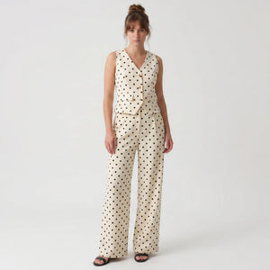 Polka Dot Vest and Wide Leg Pants Set WHD0605058-S-260402