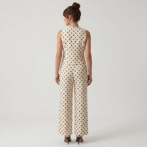 Polka Dot Vest and Wide Leg Pants Set WHD0605058-S-260402