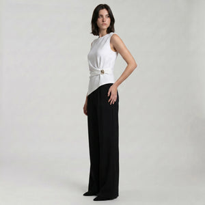 Women's Layered Sleeveless Twisted Waist Mini Dress WHD0605059-S-260314