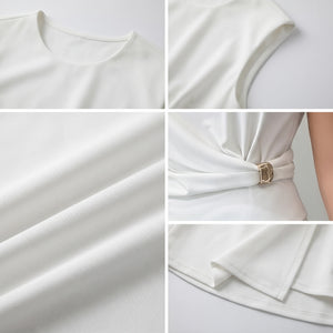 Women's Layered Sleeveless Twisted Waist Mini Dress WHD0605059-S-260314
