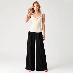 Cowl Neck Ring Detail Top WHD0605063-S-2512107