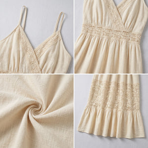 Lace Panel Maxi Dress WHD0605069-S-251103