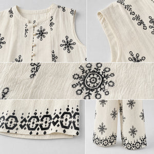 Printed Sleeveless Matching Set WHD0605075-S-2504126