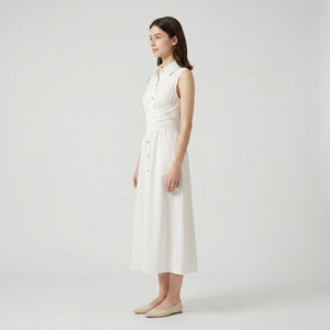 White Tie-Waist Shirt Dress WHD0605085-S-2411137