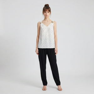 Polka Dot Shell-Detail Cami Top WHD0605095-S-2601284