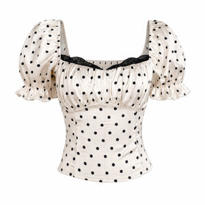 Polka Dot Puff Sleeve Top WHD0605097-SHE-260512
