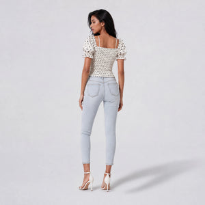 Polka Dot Puff Sleeve Top WHD0605097-SHE-260512