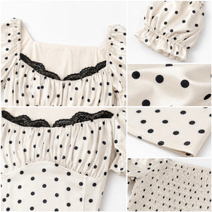 Polka Dot Puff Sleeve Top WHD0605097-SHE-260512