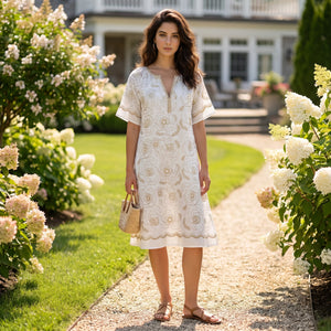 Embroidered Resort Midi Dress WHD0605102-S-251044