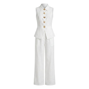 Shell Detail Vest Set WHD0605106-S-2603117