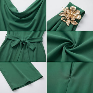 Draped Belted Wide Leg Jumpsuit WHD0605115-S-2603160
