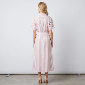 Striped Belted Shirt Dress WHD0605116-S-260390