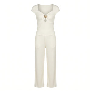Ribbed Keyhole Wide Leg Jumpsuit WHD0605119-S-2603110