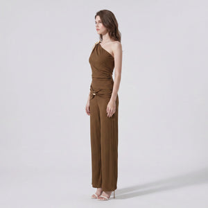 One Shoulder Ribbed Jumpsuit WHD0605120-S-2603111