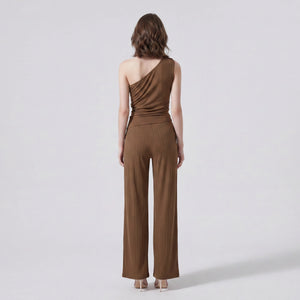 One Shoulder Ribbed Jumpsuit WHD0605120-S-2603111