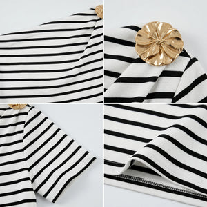 Striped Hardware Shoulder Top WHD0605127-S-2601272