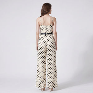 Polka Dot Belted Jumpsuit WHD0605128-S-250936