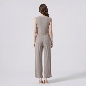 Cowl Neck Wide Leg Set WHD0605132-S-260313