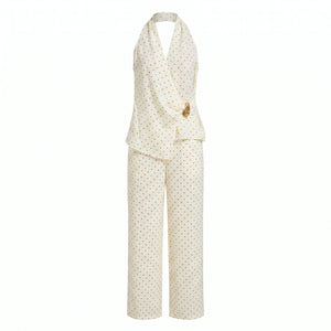 Polka Dot Halter Pant Set WHD0605139-S-2602135