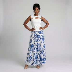 Cutout Floral Skirt Set WHD0605141-LF2552