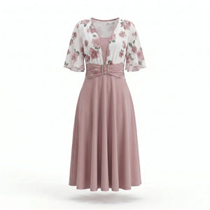 Floral Buckle Midi Dress WHD0605143-LF2546