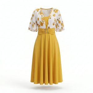 Floral Buckle Midi Dress WHD0605143-LF2546