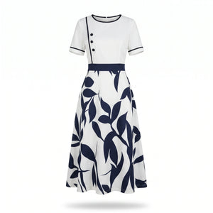 Botanical Contrast Midi Dress WHD0605144-LF2545