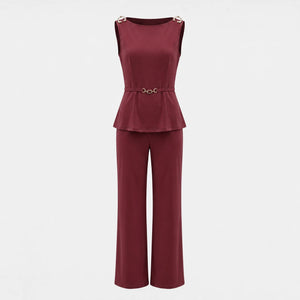 Ring Detail Wide Leg Set WHD0605146-LF2543