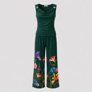 Floral Wide Leg Pants Set WHD0605147-LF2542