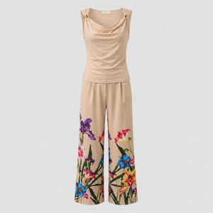 Floral Wide Leg Pants Set WHD0605147-LF2542
