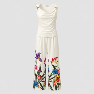 Floral Wide Leg Pants Set WHD0605147-LF2542