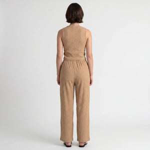 Textured V-Neck Pant Set WHD0605157-S-250968
